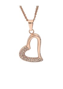 Vivance Damen Kette mit Anhänger "Herz", Edelstahl, rosa, Edelstahl, Halsketten