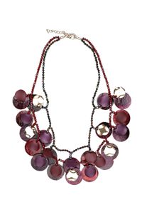 Damen Kette mit Anhänger "Muschel", rot, Basic, Collezione Alessandro, Zamak, Halsketten, mit runden Muschelplättchen