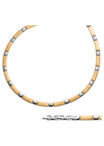 Jobo Damen Collier, Edelstahl, L: 47cm, silber, Edelstahl, Halsketten, Edelstahl goldfarben bicolor 47 cm