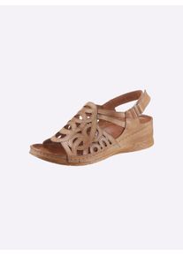 Gemini Damen Sandalette, Gr. 40, braun, Glattleder, sportlich, Schuhe