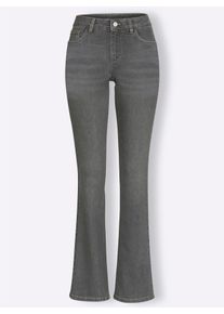 Classic Basics Damen Bootcut-Jeans, grau, Gr. 23, unifarben, 81% Baumwolle, 17% Polyester, 2% Elasthan, Jeans