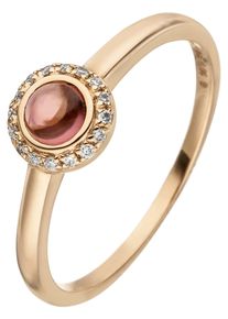 Jobo Damen Diamantring, 58, SI = kleine Einschlüsse, Roségold 585-Diamanten, rosa, Rosu00e9gold 585, Diamanten, Fingerringe, 585 Roségold mit 16