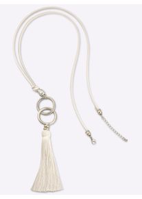 Heine Damen Kette mit Anhänger, beige, Polyurethan, Kunstfaser, Kunstfaser, Polyurethan, Halsketten