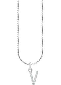 Thomas Sabo Damen Kette mit Anhänger "Buchstabe, KE2240 - KE2265-051-14-L45V, KE2240 - KE2265-414-14-L45V", 45, V, Silber 925 (Sterlingsilber), bunt,