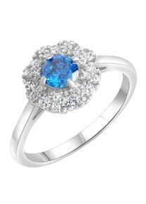 Firetti Damen Fingerring "Schmuck Geschenk Silber 925 Silberring Entourage", 18, Silber 925 (Sterlingsilber), 2mm, blau, Silber 925 (Sterlingsilber),