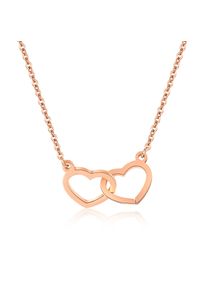Damen Kette mit Anhänger "Doppelherz", rosa, Basic, Collezione Alessandro, Metall, Halsketten, mit filigranem Herzanhänger