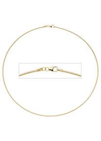 Jobo Damen Halsreif, Silber 925 (Sterlingsilber), L: 45cm, gold, Silber 925 (Sterlingsilber), Halsketten, 925 Silber vergoldet 45 cm 1,5 mm