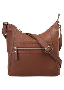 Betty Barclay Damen Umhängetasche, braun, Leder, Strukturmuster, Taschen, echt Leder