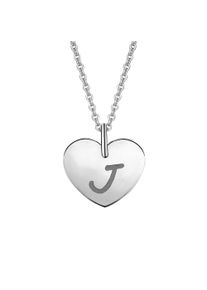 ONE ELEMENT Damen Ketten-Anhänger "Herz mit Gravur J Buchstaben Anhänger aus 333 Weißgold", J, Weißgold 333, silber, Weißgold 333, Schmuckanhänger,