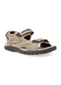 Geox Herren Sandale "UOMO SANDAL STRADA", Gr. 47, blau, Lederimitat, sportlich, Schuhe, Sommerschuh, Klettschuh, Outdoorsandale, im Trekking-Look