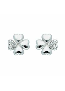 Adelia´s ADELIA ́S Damen Paar Ohrhänger "1 Paar 925 Silber Ohrringe / Ohrstecker Kleeblatt mit Zirkonia", Damen, Silber 925 (Sterlingsilber), silber, Silber
