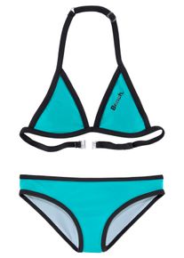 Bench. Kinder Triangel-Bikini, blau, Gr. 122, Polyamid, Bikini-Sets, mit Logoprint an Top und Hose