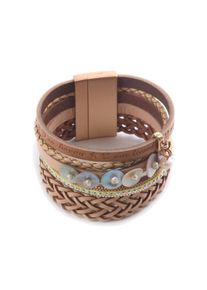 Damen Armband "Iraya", beige, Collezione Alessandro, Leder, Armbänder