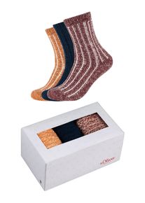 s.Oliver Damen Socken "Sockenbox 3er Pack", Gr. 35, rot, 69% Polyester 29% Polyester 2% Elasthan, meliert, Socken