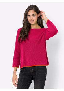 Heine Damen 3/4 Arm-Pullover "Pullover", pink, Gr. 48, unifarben, 100% Baumwolle, Pullover