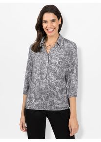 Inspirationen Damen Schlupfbluse, grau, Gr. 42, gemustert, mehrfarbig, bedruckt, gepunktet, 100% Viskose, Blusen