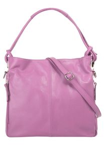 Samantha Look Damen Shopper, lila, Leder, unifarben, leicht glänzend, Taschen, echt Leder, Made in Italy