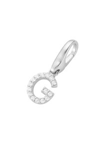 Damen Charm Buchstabe "Buchstabe G, Zirkonia Steine, Silber 925", weiß, Giorgio Martello MILANO, Silber 925 (Sterlingsilber), Charms