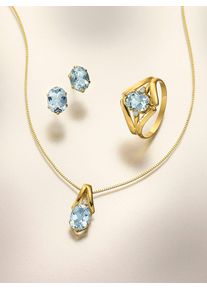 Lady Damen Paar Ohrstecker, Blautopas ct, Metall, gold, Metall, Ohrringe