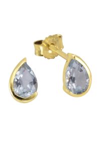 Vivance Damen Paar Ohrstecker "333/- Gelbgold mit Blautopas", ONE-SIZE, Gold, gelb, Gold, Ohrringe