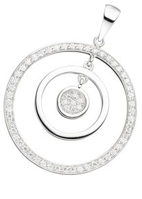 Jobo Damen Runder Anhänger "Mit Zirkonia", Silber 925 (Sterlingsilber), silber, Silber 925 (Sterlingsilber), Schmuckanhänger, 925 Silber rhodiniert