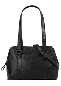 SPIKES & SPARROW Damen Henkeltasche, SPIKES & SPARROW, schwarz, Leder, unifarben, leicht glänzend, Taschen, echt Leder