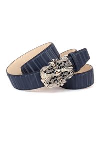 Anthoni Crown Damen Ledergürtel, blau, casual, Gr. 90, Rindsleder, Gürtel
