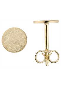 Jobo Damen Paar Ohrstecker, Gelbgold 333, gold, Gelbgold 333, Ohrringe, 333 Gold eismatt 5,9 mm