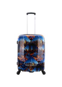 Saxoline Koffer "New York", bunt, Polyester, bedruckt, elegant, Koffer, Mit vier Doppelrollen