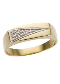 Firetti Herren Goldring "Schmuck Geschenk Gold 333 Herrenring Goldring Siegelring", 19, 0,015 ct P2 = erkennbare Einschlüsse, Gelbgold 333-Diamanten,