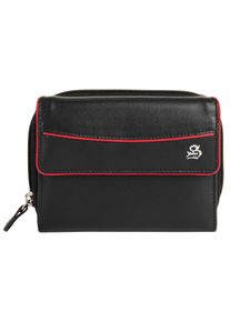 SZUNA Geldbörse, rot, Leder, glänzend, elegant, Kleinlederwaren, echt Leder