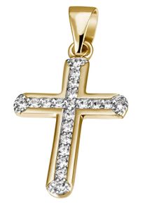 Firetti Damen Ketten-Anhänger "Schmuck Geschenk Silber 925 Halsschmuck Anhänger Kreuz", Silber 925 (Sterlingsilber), 1,20 g, gold, Silber 925