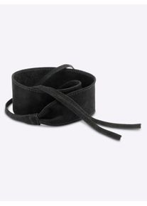Heine Damen Ledergürtel, schwarz, Gürtel