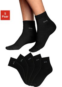 H.I.S. H.I.S Damen Kurzsocken, Gr. 35, schwarz, Polyamid, Baumwolle, Elasthan, uni, Socken, mit Bündchen über dem Knöchel