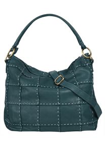 Samantha Look Damen Shopper, blau, Leder, unifarben, leicht glänzend, Taschen, echt Leder, Made in Italy