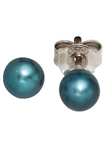 Jobo Damen Perlenohrringe, Silber 925 (Sterlingsilber)-Perlen, grün, Silber 925 (Sterlingsilber), Perlen, Ohrringe, 925 Silber mit