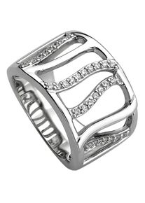 Jobo Damen Fingerring "Breiter Ring mit 32 Zirkonia", 58, Silber 925 (Sterlingsilber), silber, Silber 925 (Sterlingsilber), Fingerringe, 925 Silber