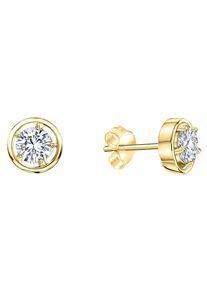 Firetti Damen Paar Ohrstecker "Schmuck Geschenk Silber 925 Ohrschmuck Navette Solitär", Silber 925 (Sterlingsilber), gold, Silber 925