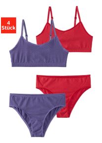 Buffalo Kinder Set: Bustier, Gr. 134, bunt, Obermaterial: 95% Baumwolle, 5% Elasthan, unifarben, BH-Sets, mit schöner Spitzenkante