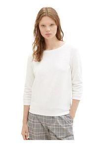 Damen Sweatshirt, weiß, casual, Gr. XS, Tom Tailor Denim, Jersey, Obermaterial: 54% Baumwolle, 44% Polyester, 2% Elasthan, Sweatshirts, im besonderen