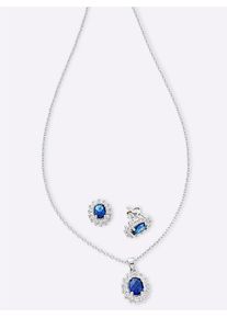 Lady Damen Ketten-Set, N-Größe, Glas-Silber 925 (Sterlingsilber), silber, Glas, Silber 925 (Sterlingsilber), Halsketten