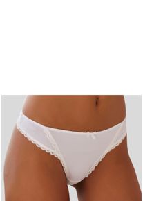 s.Oliver Damen String "Camille", Gr. 44, weiß, Microtouch, Obermaterial: 85% Polyamid, 15% Elasthan, Unterhosen, mit feiner Spitzenborte