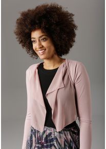 Damen Bolero, rosa, feminin, Gr. 40, Aniston SELECTED, unifarben, transparent, Feinstrick, Chiffon, Obermaterial: 95% Viskose, 5% Elasthan. Chiffon:
