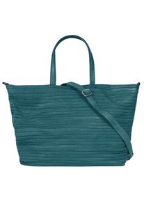 Samantha Look Damen Shopper, blau, Leder, unifarben, leicht glänzend, Taschen, echt Leder, Made in Italy