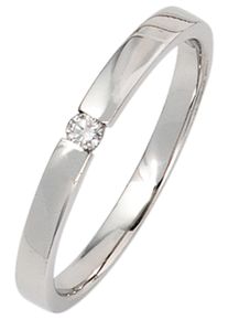 Jobo Damen Solitärring, 58, SI = kleine Einschlüsse, Weißgold 585-Diamanten, weiß, Weißgold 585, Diamanten, Fingerringe, 585 Weißgold mit Diamant