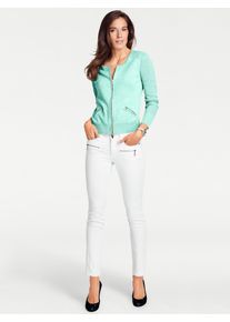Heine Damen Cardigan, grün, Gr. 38, unifarben, 90% Baumwolle, 10% Seide, Strickjacken