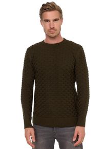 Rusty Neal Herren Strickpullover, grün, Gr. XL, unifarben, 70% Polyacryl, 30% Baumwolle, Pullover, mit modernem Strickmuster