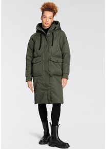 Polarino Damen Daunenmantel, grün, sportlich, Gr. 38, Obermaterial: 100% Polyester. Futter: 100% Polyester. Wattierung: 90% Daunen, 10% Federn,
