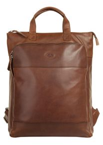 Pike PIKÉ Laptoprucksack, braun, Rindsleder, Leder, unifarben, klassisch, Rucksäcke, echt Leder