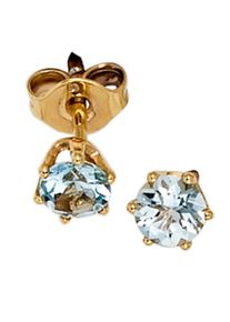 Jobo Damen Paar Ohrstecker "Ohrringe mit Aquamarin", Gelbgold 585, gelb, Gelbgold 585, Ohrringe, 585 Gold